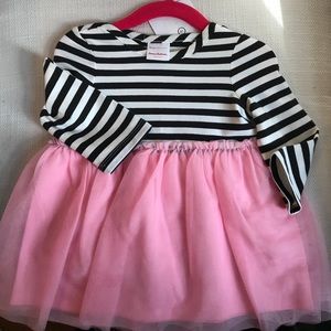 Hanna Anderson NWT striped dress with pink tulle